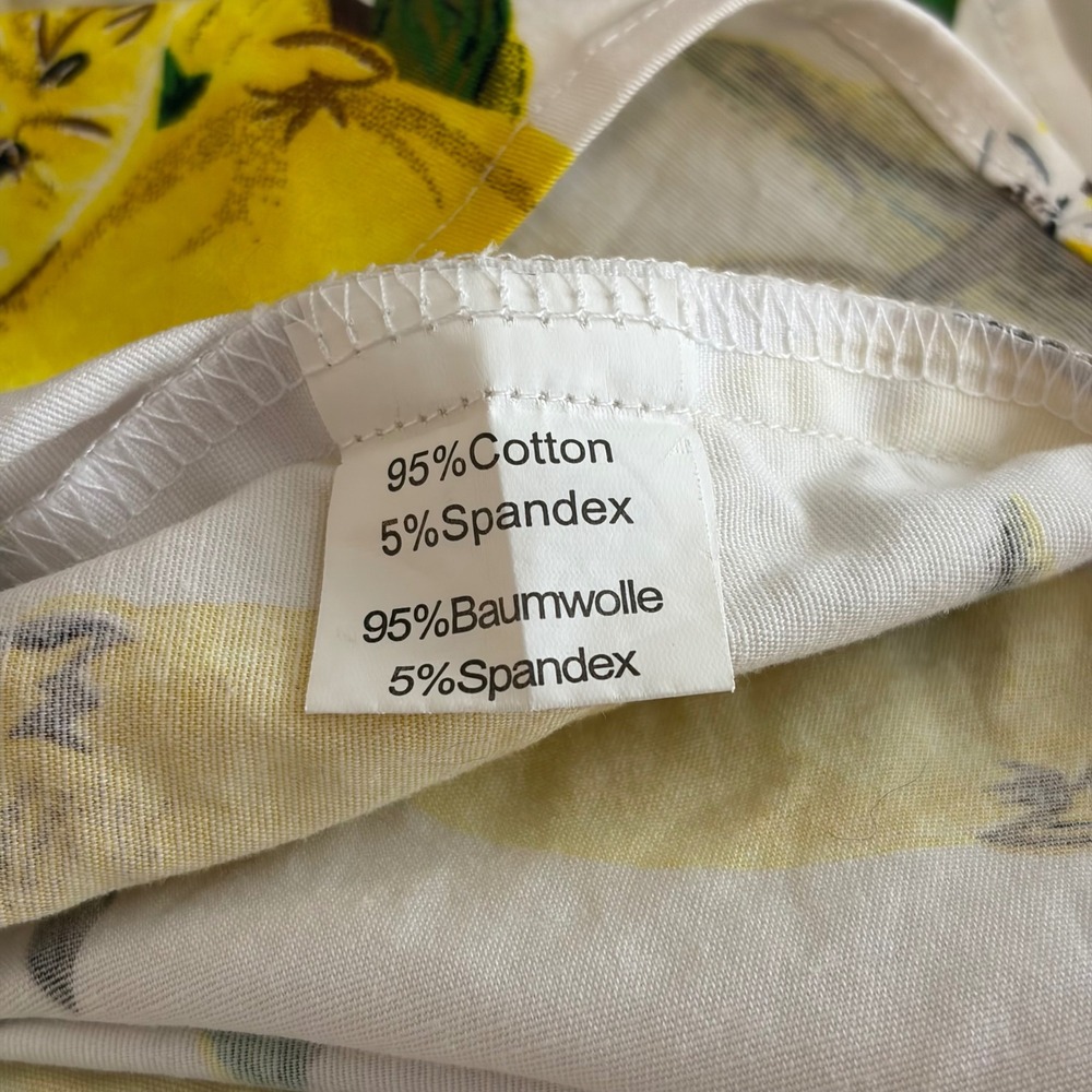 Grace Karin Lemon Print Pleated A-Line Skirt White Yellow XXL Retro Summer - Picture 6 of 6